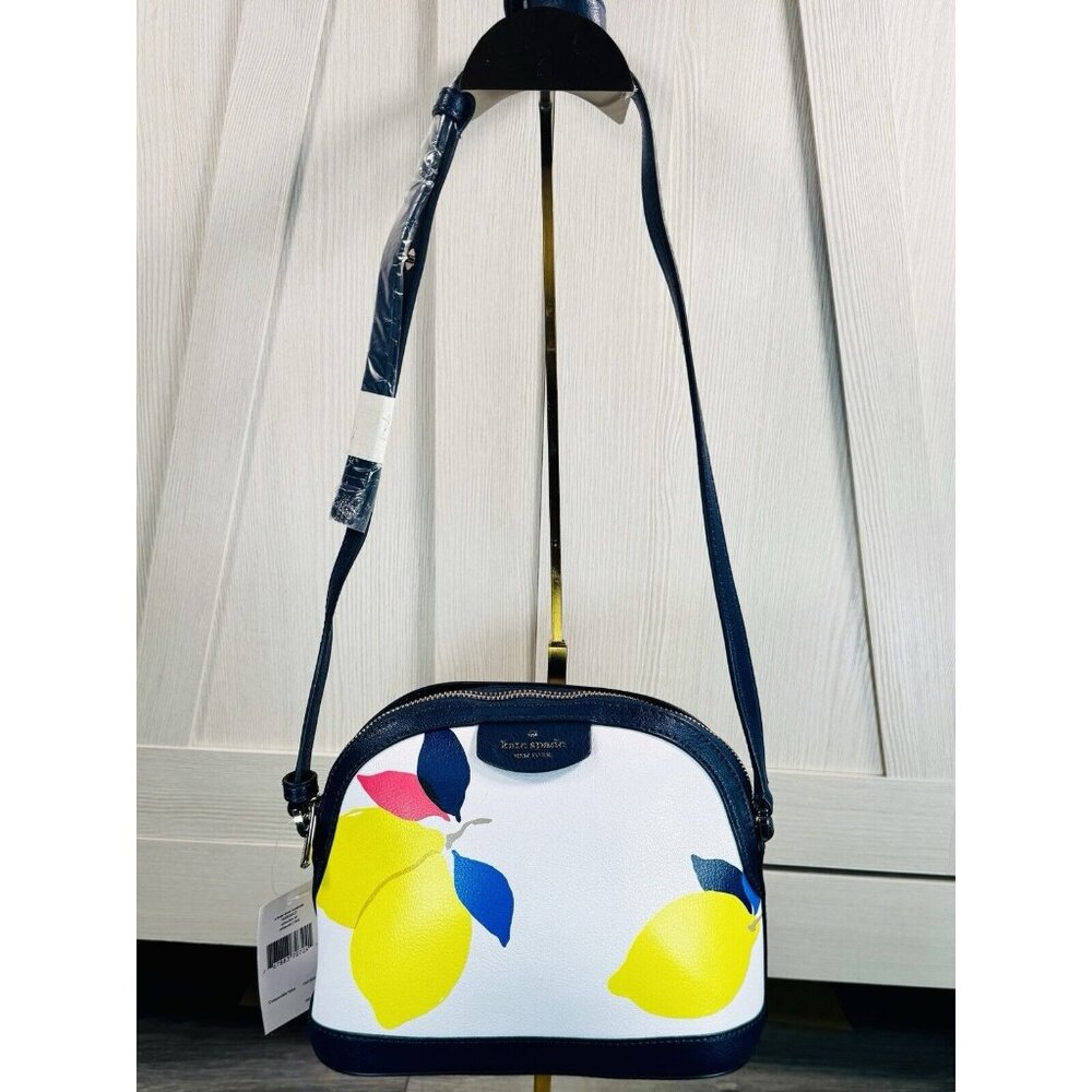 Kate Spade New York Sylvia Lemon Zest XL Dome Crossbody Bag NWT Saffiano Leather - Picture 2 of 16